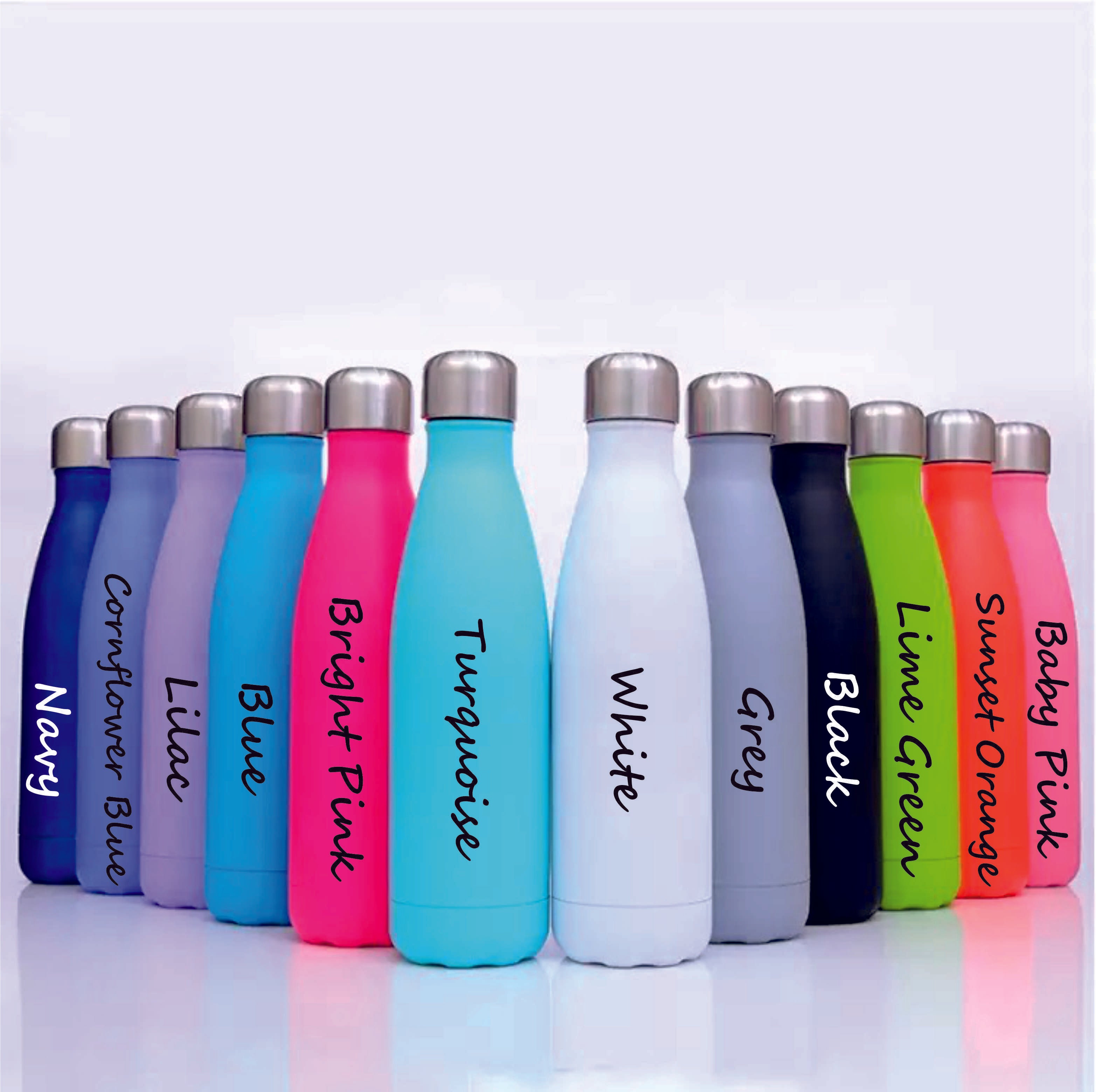 Personalised Insulated Reusable Water 500ml Bottle - WATER