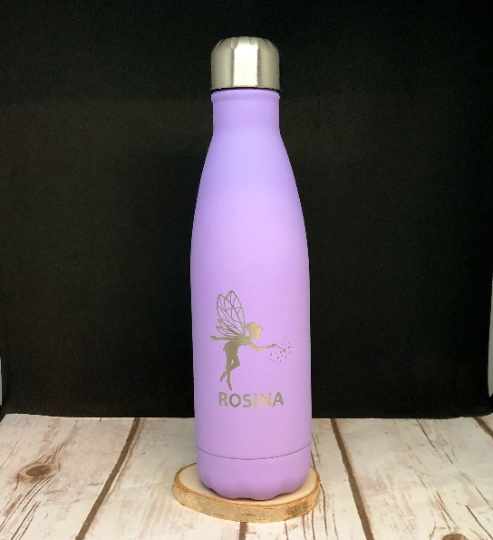 Personalised Insulated Reusable Water 500ml Bottle - School Bottle - Fairy