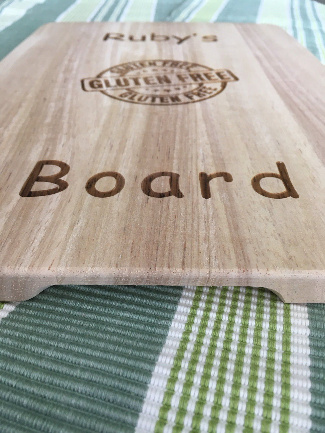 Personalied wooden chopping board gluten free/GF Gift/Personalised board