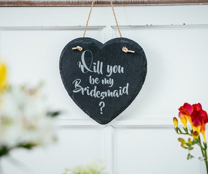 Will you be my flowergirl or bridesmaid slate heart gift