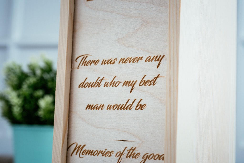 Personalised wine - alcohol gift box for wedding party 'Best Man'
