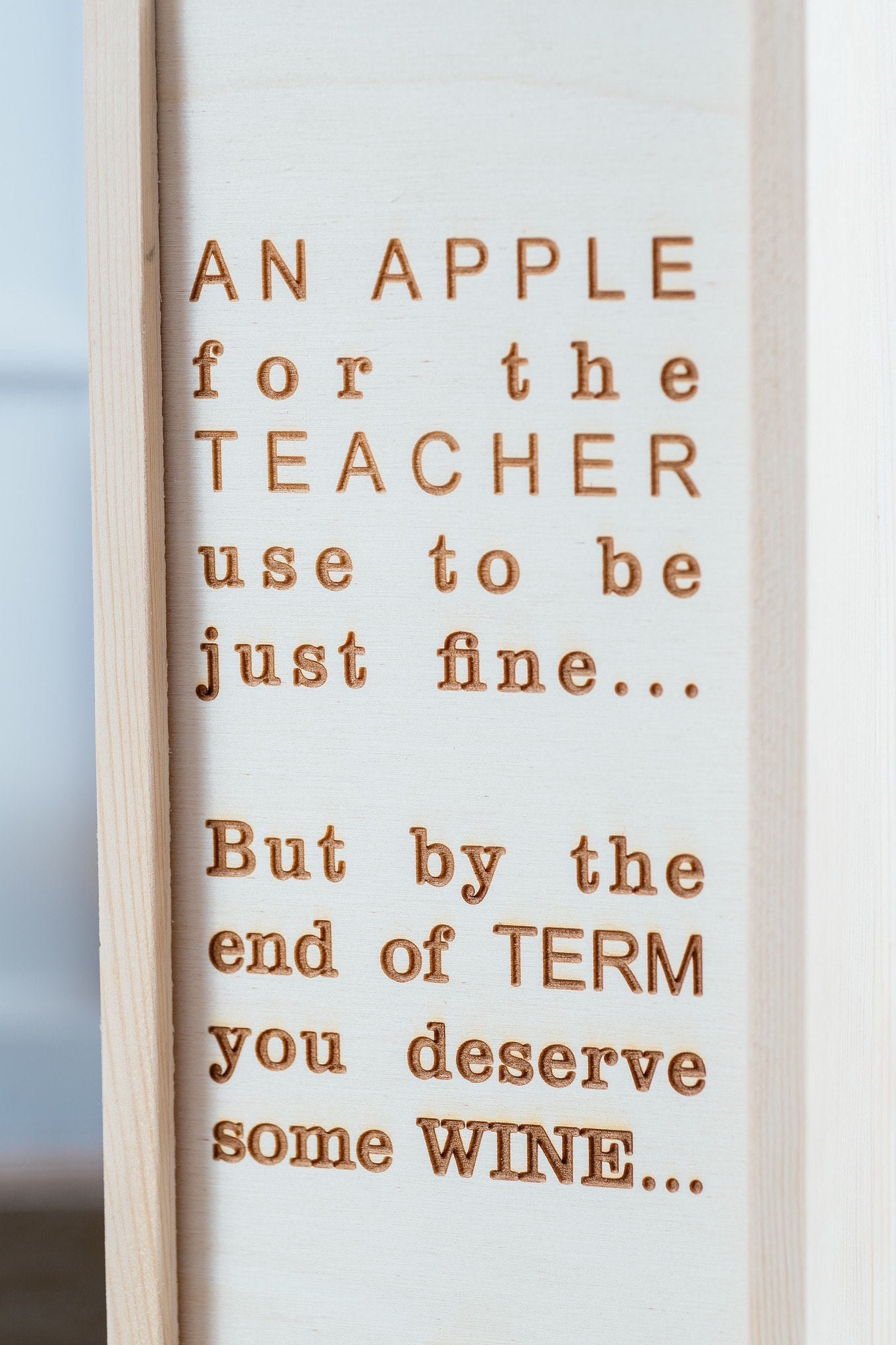 Single Wooden Wine -  Gift Box - Teachers Gift