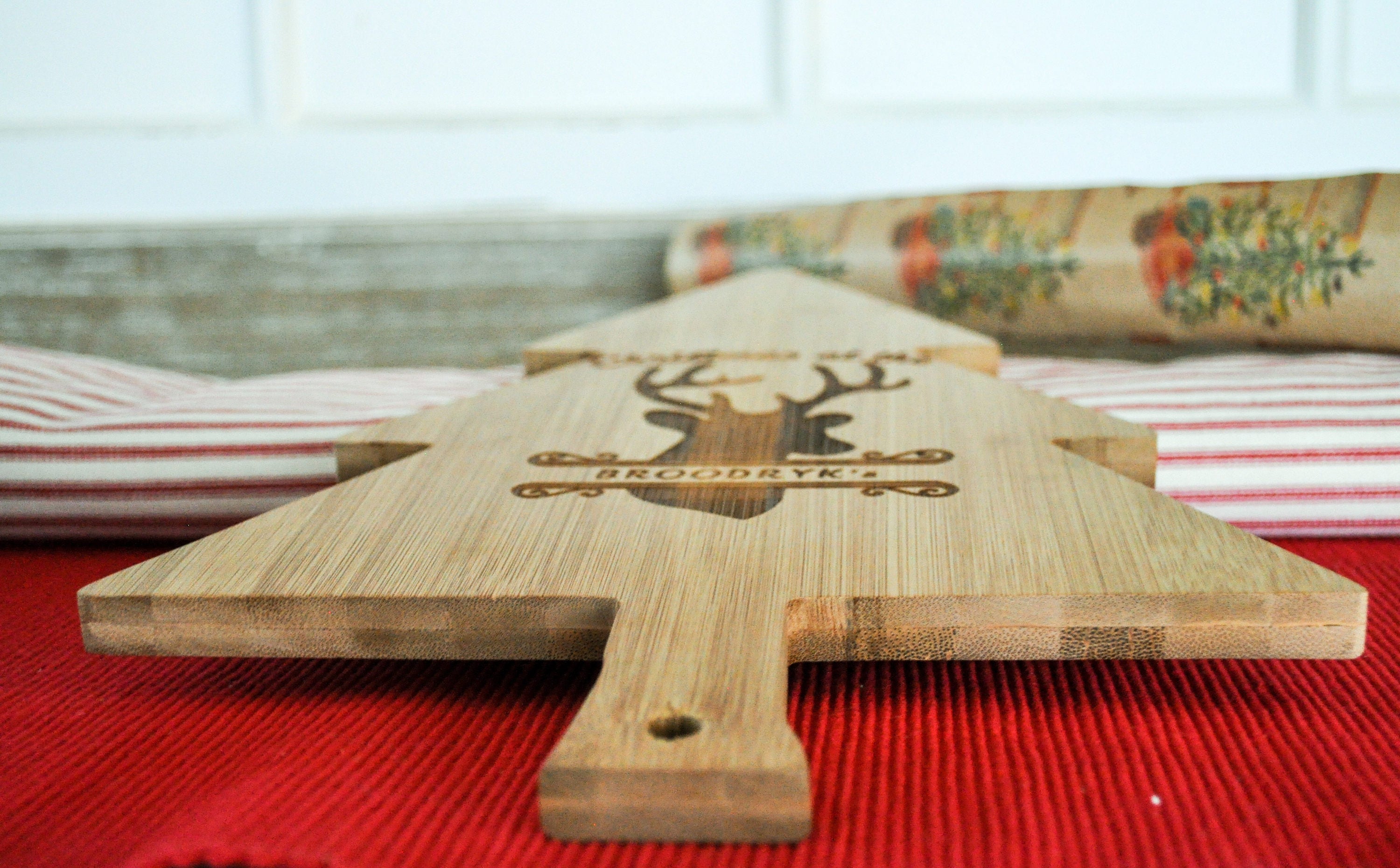 Personalised Christmas Cheese board/Christmas Tree Cheese board