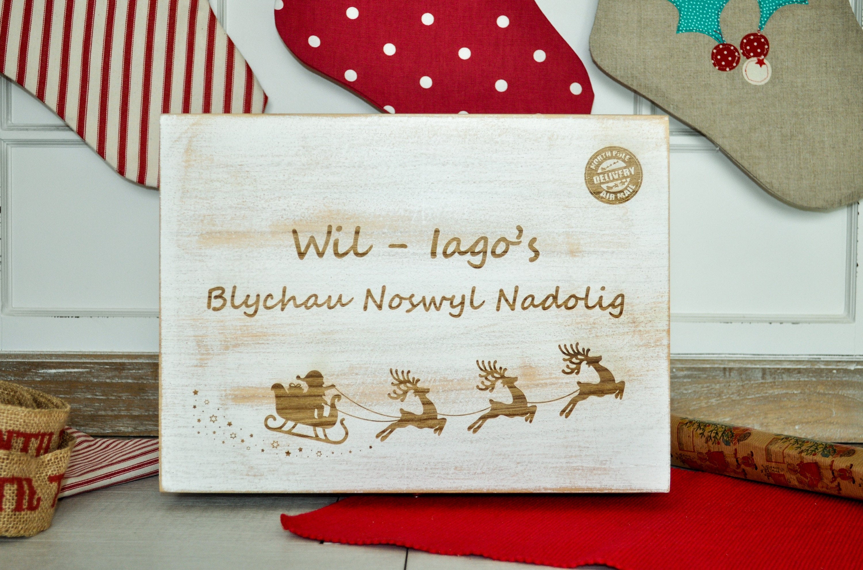 Blychau Noswyl Nadolig - Personalised Christmas Eve Box - Santa Sleigh