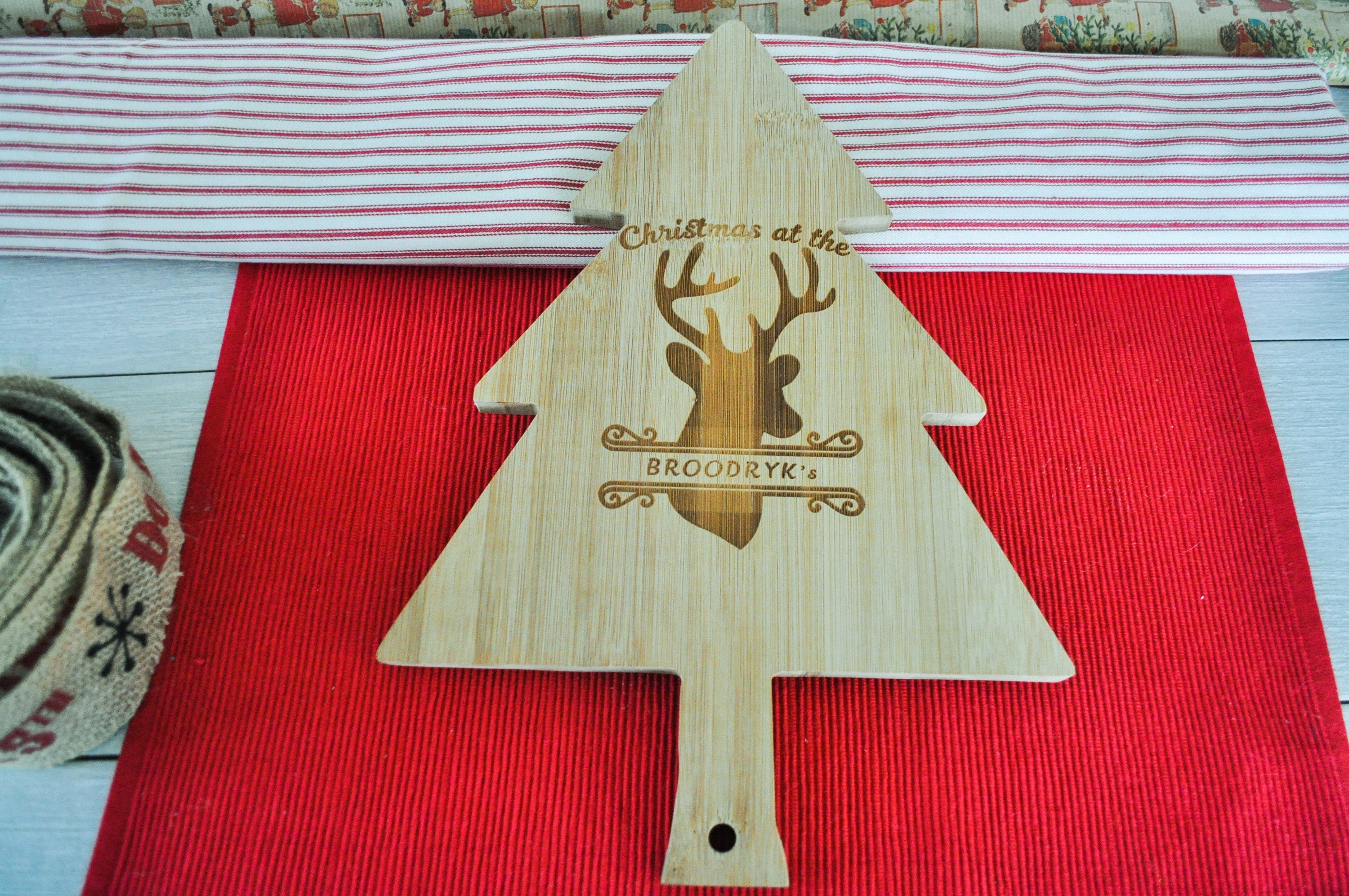 Personalised Christmas Cheese board/Christmas Tree Cheese board