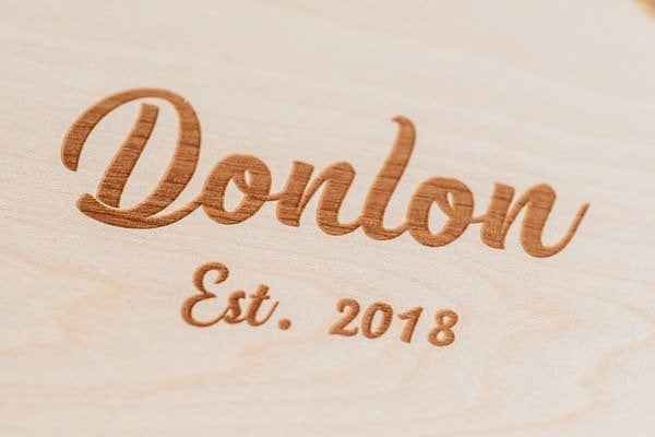 Personalised round wooden cheese board set