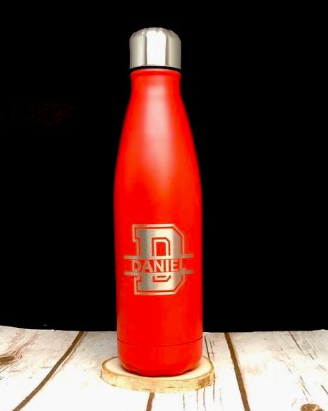 Personalised Insulated Reusable Water 500ml Bottle - Split Monogram