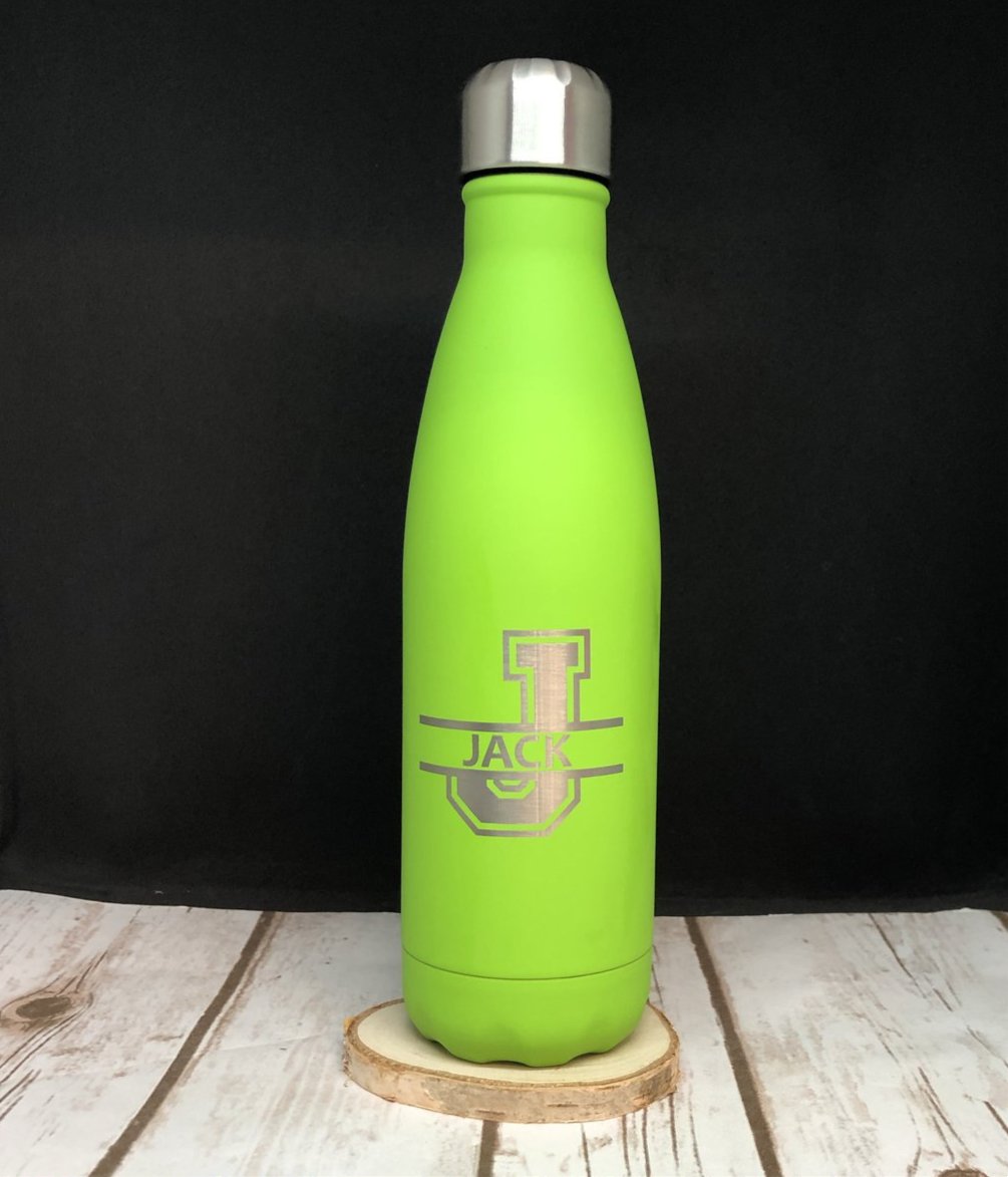 Personalised Insulated Reusable Water 500ml Bottle - Split Monogram