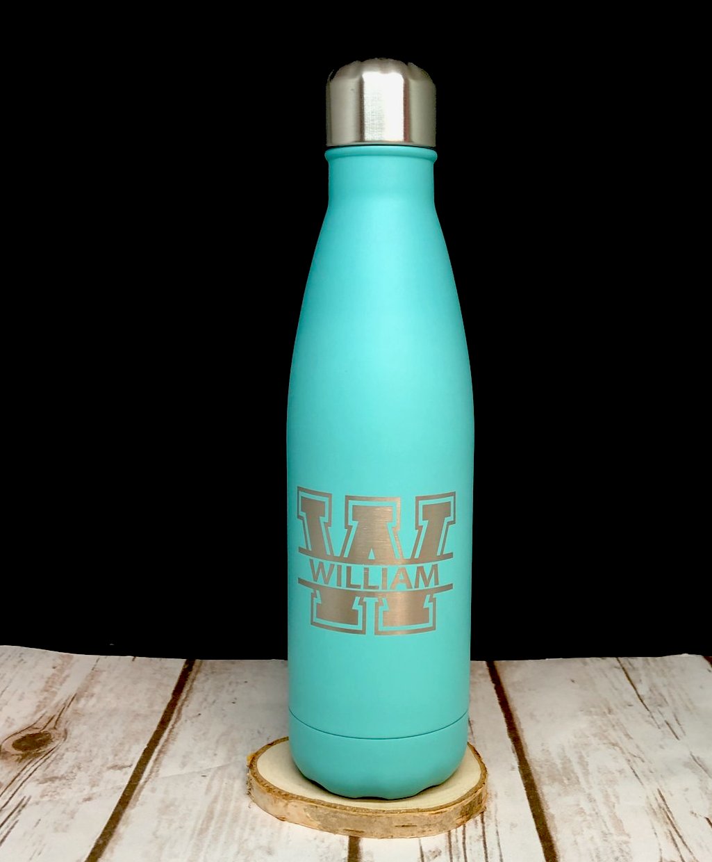 Personalised Insulated Reusable Water 500ml Bottle - Split Monogram